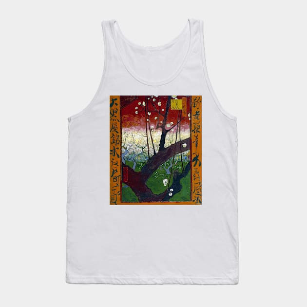 Vincent van Gogh Flowering Plum Orchard near Hiroshige Tank Top by pdpress